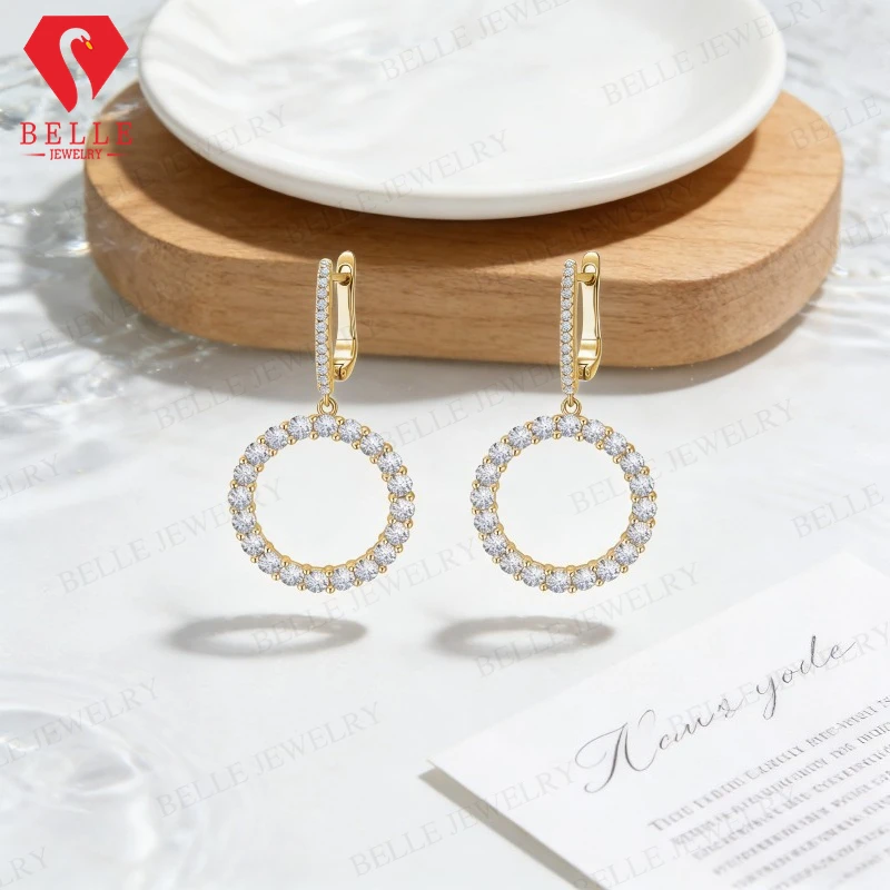 

Moissanite Round Earrings D White Black Vivid Blue Champagne White Gold Yellow Gold Settings Everyday Studs Fine Jewelry Gift