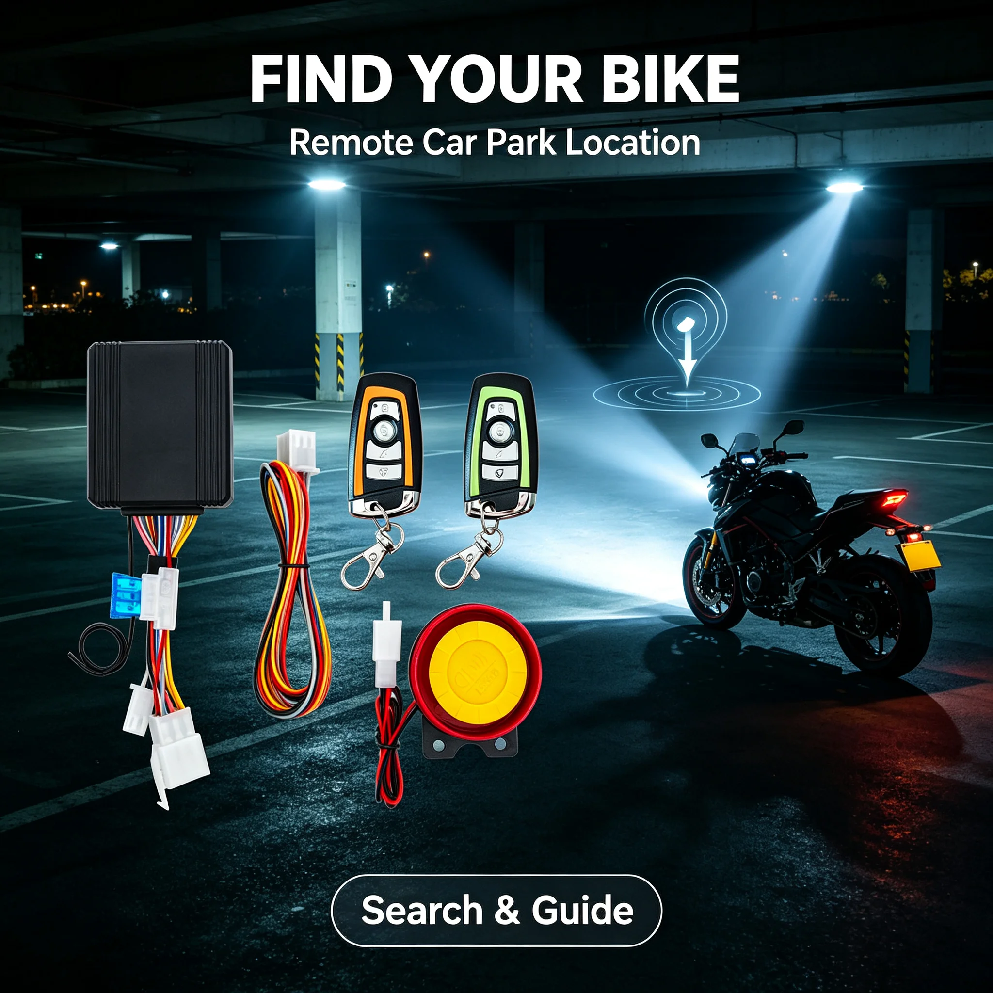 New Multifunctional Motorcycle Anti-Theft Alarm with Automatic Defense, Ignition and Shutdown, Silent Dual Flash Steering Prompt