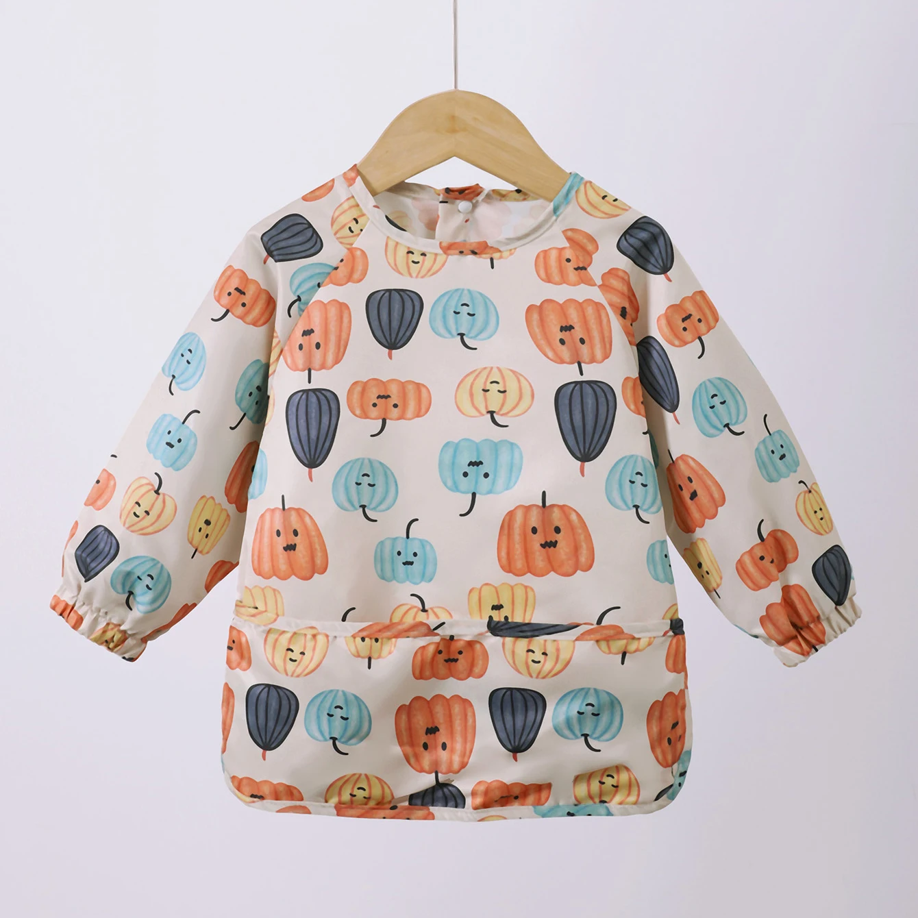 

Danish children's long sleeved reverse dressing baby eating clothes bib super soft waterproof baby eating bag anti dirty feeding