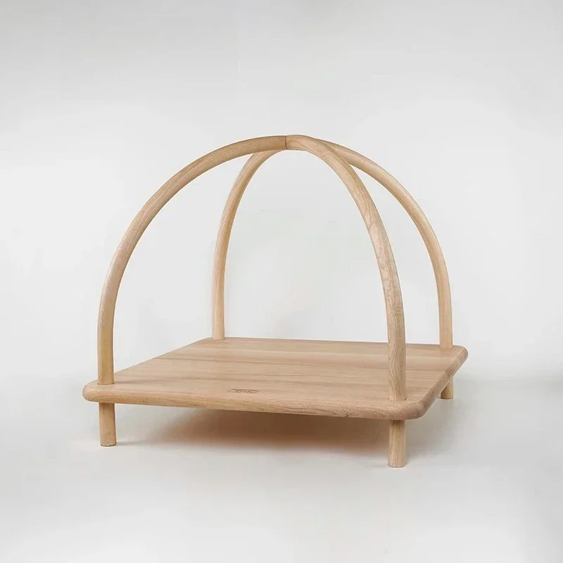 Pet wooden house chestnut bed cat nest original solid wood ash sofa cat and dog universal nest