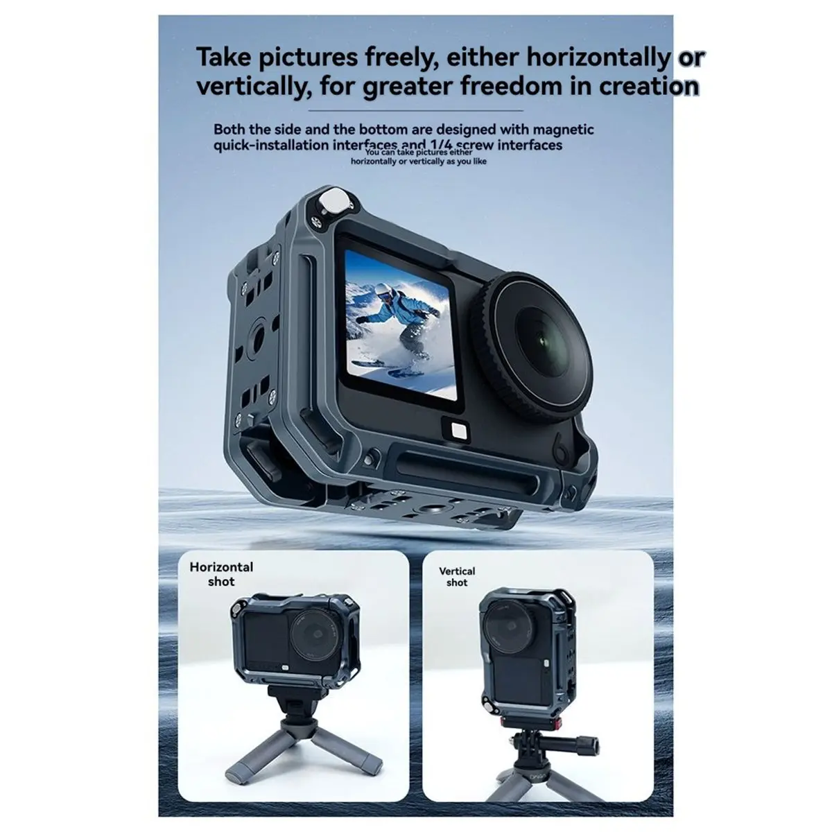 Protective Metal Case Frame for Action 6 Quick Release Housing Cage Extended Protective Frame