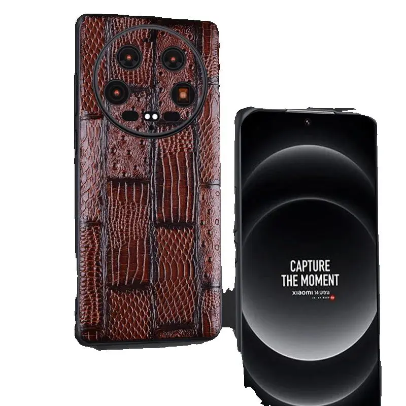 

Hot Sales Luxury Genuine Leather Phone Case For Xiaomi Mi 14 15 Mi14 Ultra MI15 Pro Shockproof Back Cover Fundas Cases