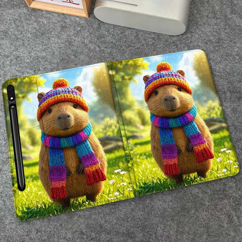 

Cartoon Art Capybara For Samsung Galaxy Tab S9 S10 S6 S7 S8 FE Plus Lite Inch Foldable Cover Tablet Case