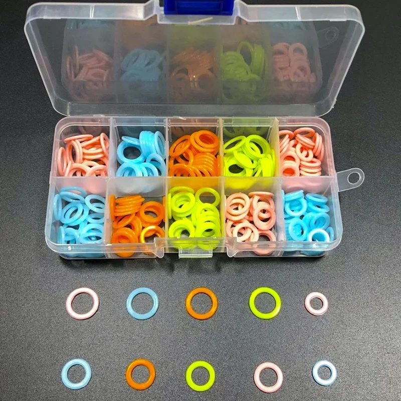 120/240Pcs Colorful Knitting Stitch Markers Rings Knitting Crochet Locking Rings with Portable Storage Box for Sewing Handcrafts