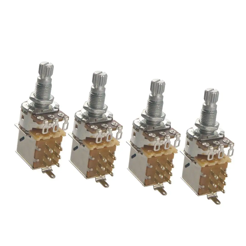 

Потенциометр для гитары, регулятор громкости звука, 18 мм, с рифленым разъемным валом, для электрогитары и бас-гитары, для модернизации и замены