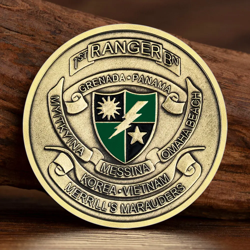 1st Ranger Korea Vietnam Souvenir Coin Bronze Plated Rangers Lead The Way Military Collection Coin