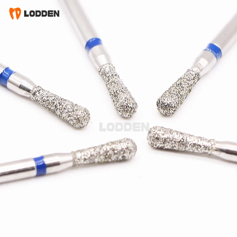 10pcs Dental Diamond Burs Drill Pear Shape Burs dental tools FG 1.6mm High Speed Handpiece for Teeth Grinding in Mouth