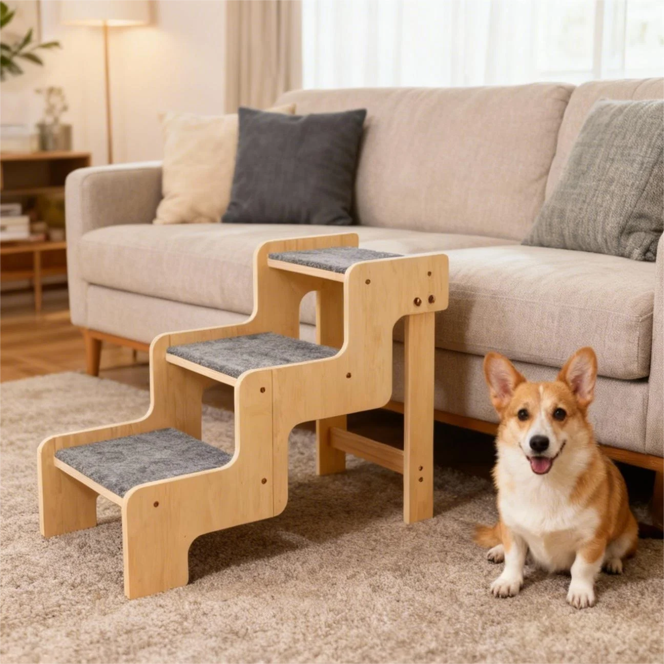 

Small dog special wooden stairs suitable for dogs and cats suitable for high beds and sofa Dog accessories