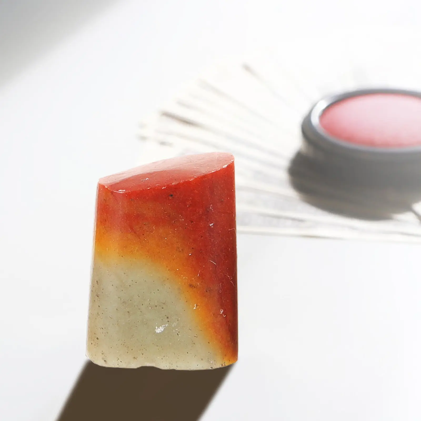 

5pcs Seal Stone Name Stamp DIY Blank Art Scrapbook Carving Supply Chinese Calligraphy Teacher Stamp Red Stone Durability Safe