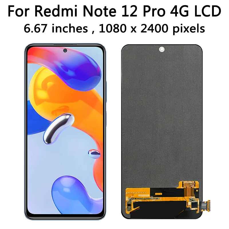 TFT/Ori For Xiaomi Redmi Note 12 Pro 4G LCD ‎2209116AG, 2209116AG Display Touch Screen Digitizer Assembly Repair Replacement