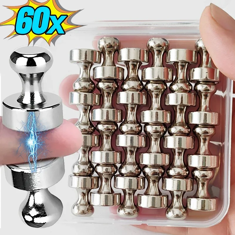 Metal Strong Magnetic Pushpins Neodymium Magnets Whiteboard Map Refrigerator Magnetic Thumbtack Office School Magnet Push Pins