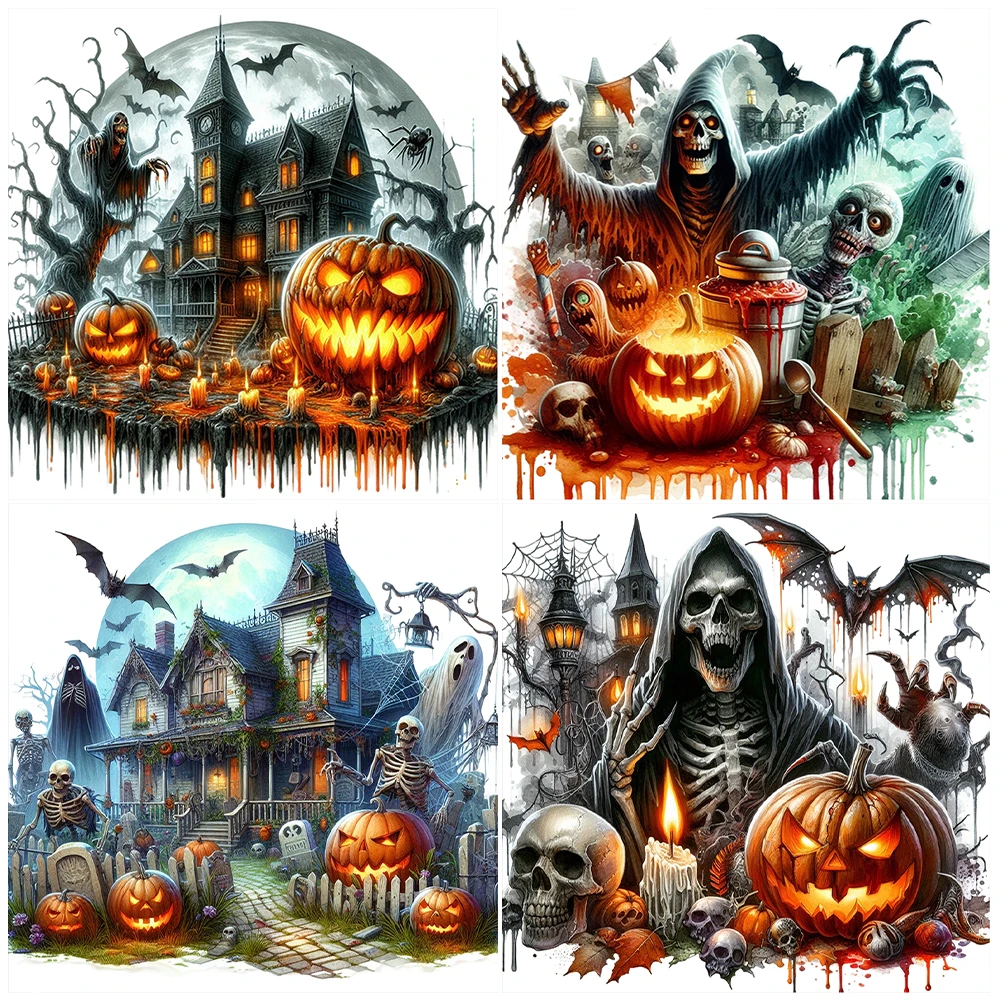 

5D DIY Full Round Drill Diamond Painting Halloween Horror Nights Art Decor