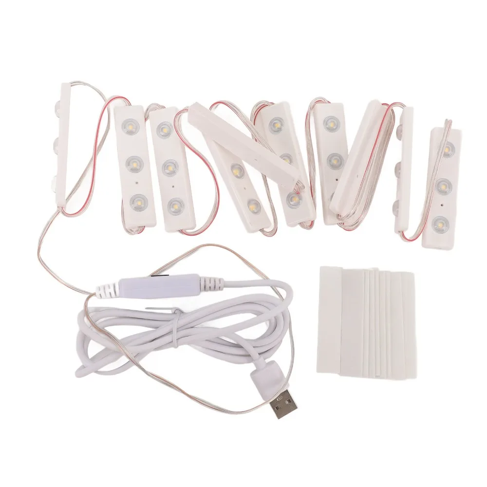USB Powered Vanity Mirror Light Stepless Dimmable Neutral White 4000K Makeup Mirror Light CRI 80+ Adjustable