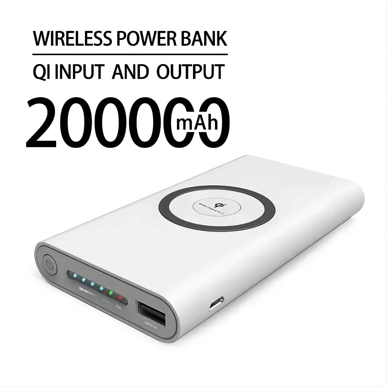 

Wireless power bank 200000mAh bidirectional fast charging power bank portable charger for mobile phones C-type external battery