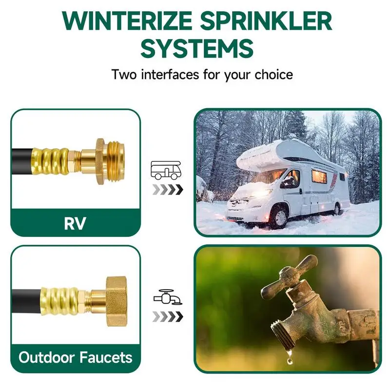 RV Winterizing Kit Antifreeze Sprinkler System With Shut-Off Valve Air Compressor Kit For RV Motorhome Boat Travel Trailer