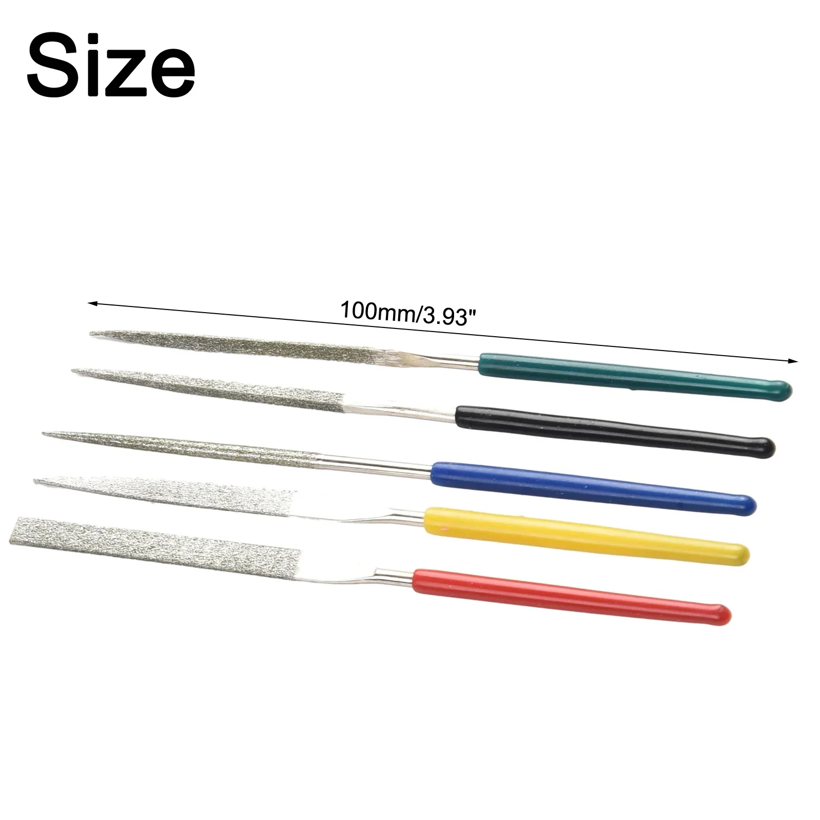 5Pcs Small Diamond Needle Files Triangle Square Round Flat Semicircle Polishing Grinding Jewel Model Tile Stone Metal Hand Tools