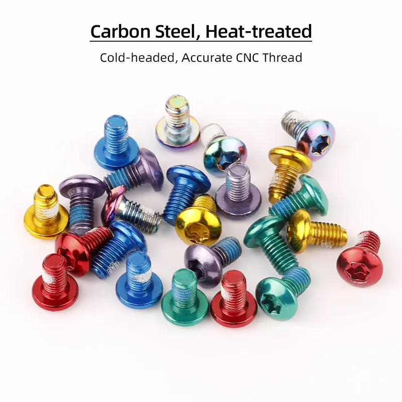 12PCS M5x9mm Stainless Steel Alloy Bicycle Disc Brake Rotor Bolts T25 Torx Screws MTB Road Disk Braking Plate Fastening Parts