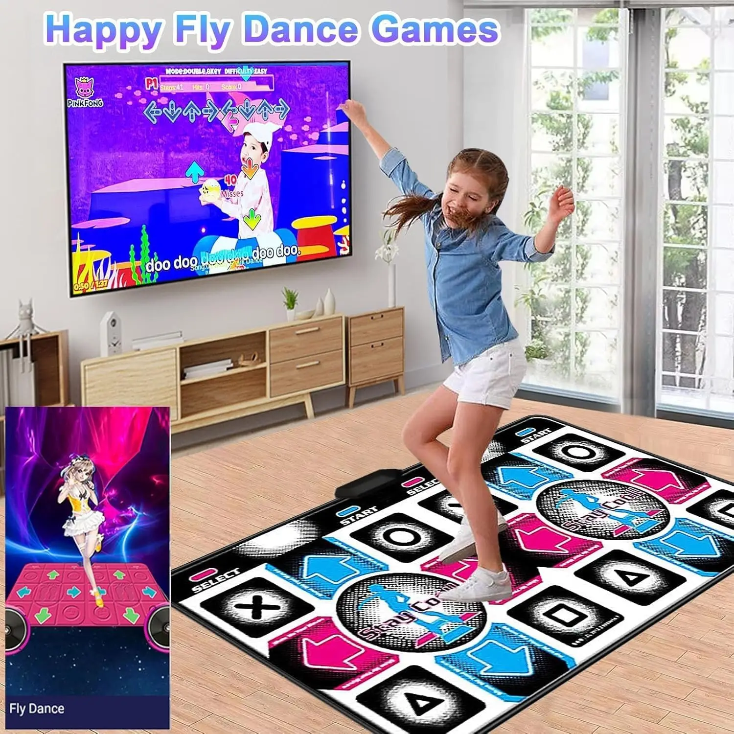 Dance Mat for Kids, Double Dancing Mat with Interactive Dance Pad Games