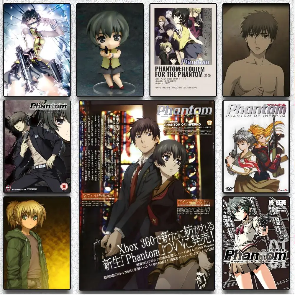 Action Anime Phantom Requiem for the Phantom Poster Artistic Peel-Off Wall Decor, Indoor Outdoor Home Ornament for Collectors