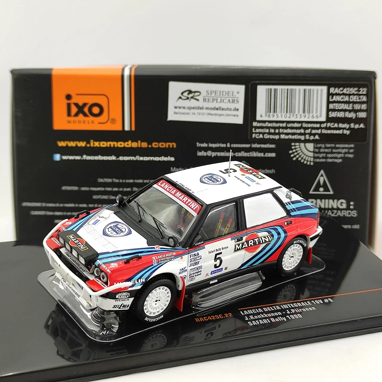 Diecast IXO 1:43 Escala LANCIA DELTA INTEGRALE 16V Rally 1990 Modelo de coche de aleación