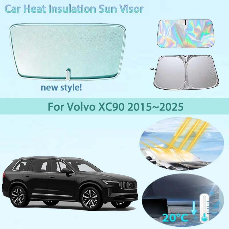 

Car Front Windshield Sunshade Heat Insulation Sun Visor Summer Cooling Auto Accessories For Volvo XC90 2015~2025 2018 Foldable
