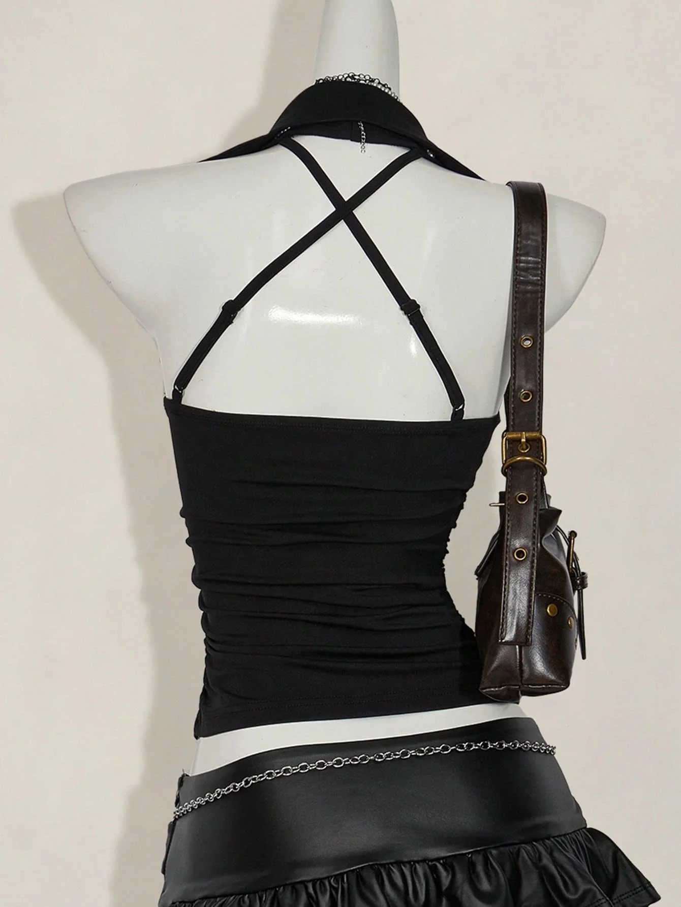 شارع العليا الرسن Y2k القوطي الشرير 90s عارية الذراعين جماليات خمر Harajuku مثير سليم المحاصيل الأعلى الصيف الساخن فتاة شيك الجرونج ايمو المحملة