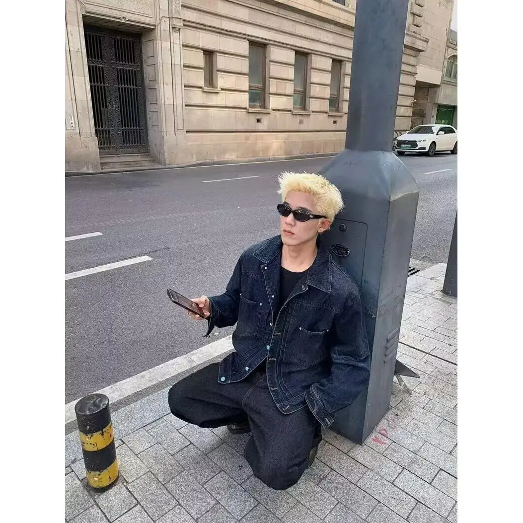 

Весенне-осенний свободный крой, мужская модная уличная одежда в стиле Харадзюку, корейская версия, повседневная верхняя одежда Haome, материал полиэстера