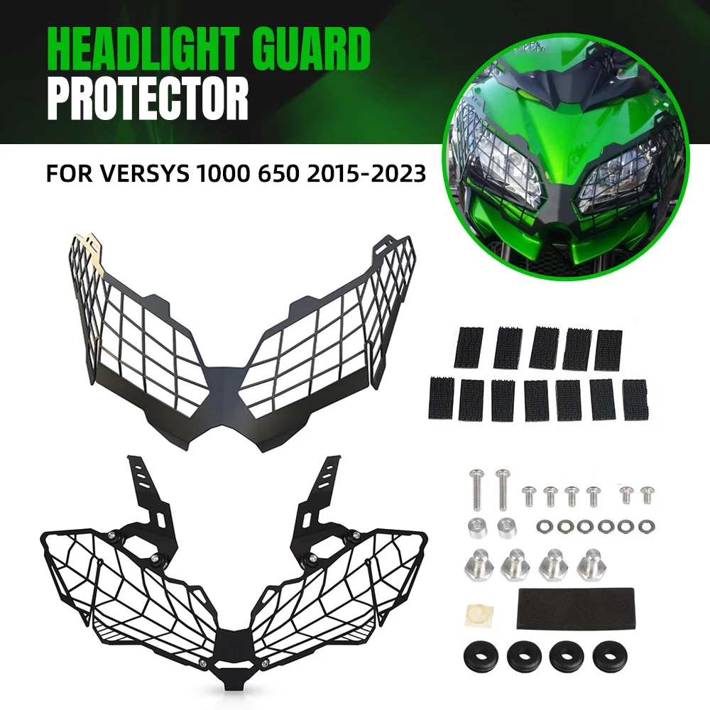 

Для KAWASAKI Versys 1000 650 2015-2016-2017-2018 2019-2020-2021-2022-2023 2024 Защитная решетка для фар Защитная крышка