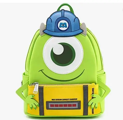 Loungefly-Mini Mochila de cuero de la Universidad de los monstruos Pixar, Oozma, Kappa Club Monsters, Mike Wazowski Boo, Sully Scare Games