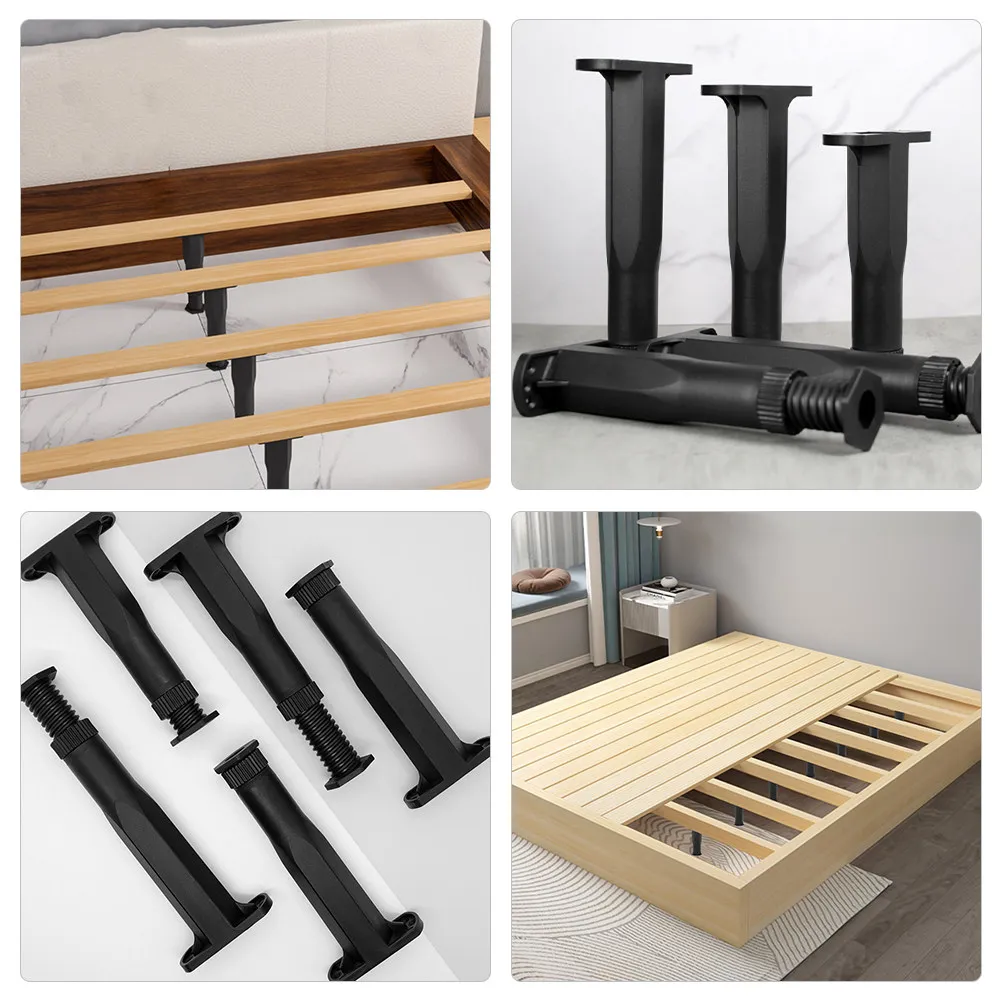 

Комплект из 4 регулируемых опорных ножек для кровати, усиленные, для усиления каркаса, с регулировкой высоты, прочные мебельные опоры