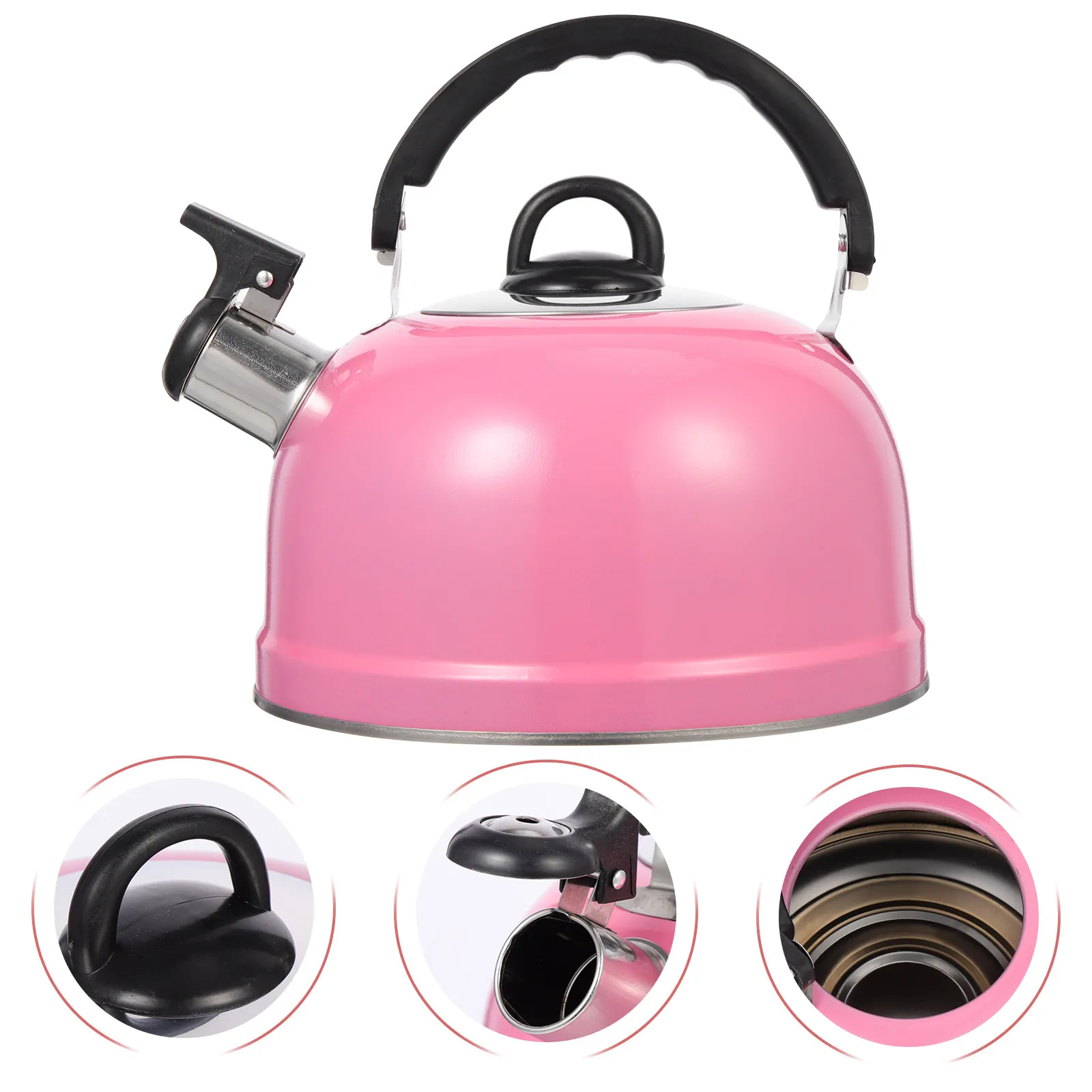 

Reliable Stainless Steel Tea Kettle Stove Top Boiling Pot for Hot Water Whistling Design Practical Kitchen Heating Cookware