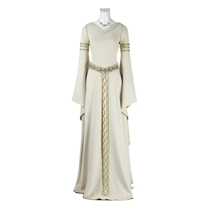 Señor de los Anillos Cosplay Las Dos Torres Éowyn Disfraz Vestido Medieval Vestido Largo Mujer