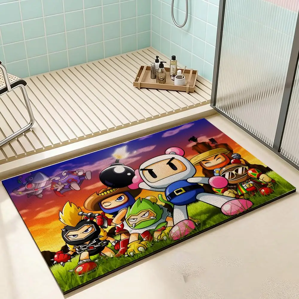 Floor Mat  diatom mud bathroom absorbent floor mat toilet toilet stepping mat anti-slip mat home entrance mat B-Bomberman