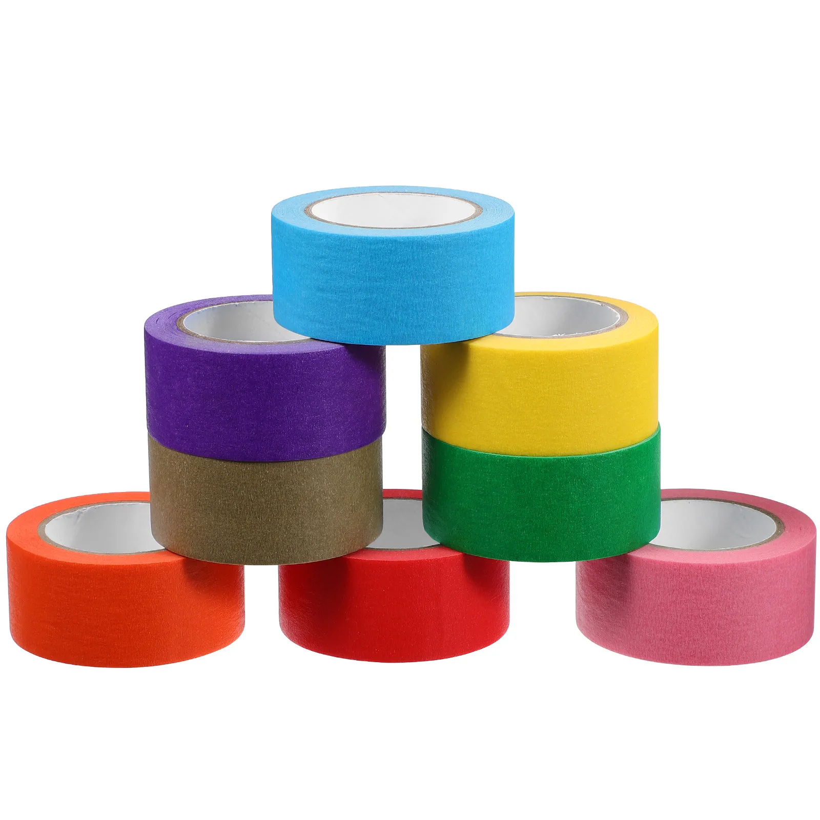 8 Rolls Rich Color Masking Tape Decorative Colored Paper Tape for Crafting Painting Cars Labeling Planners Organizing Artists