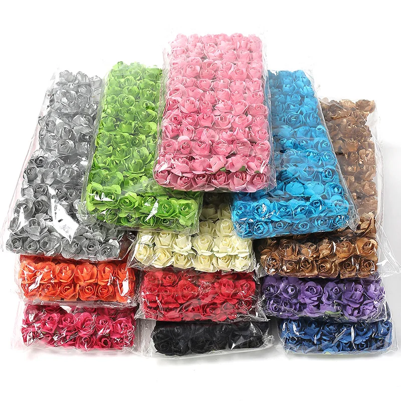 144 Stück künstliche Blumen aus Papier, Rose, künstliche Blumen, Garten, Hochzeit, Dekoration, Heimdekoration, DIY-Handwerk, Geschenk, Pralinenschachtel, Girlande, Ornament