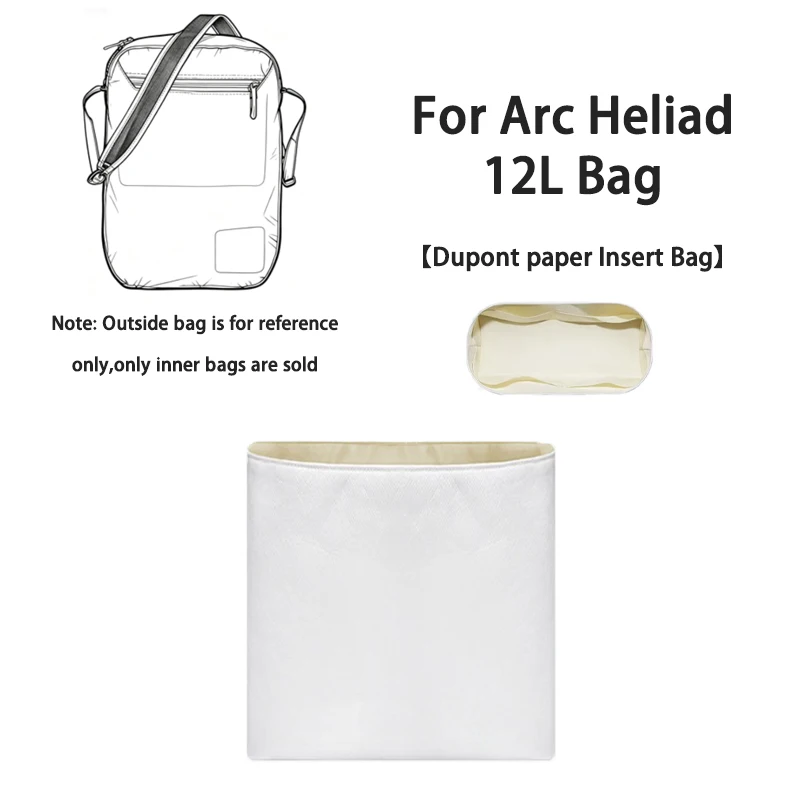EverToner Bag Insert Organizer For Arc Heliad 12L Bag Dupont paper Ultra Lightweight Pouch Support Handbag Insert Bag Accessorie