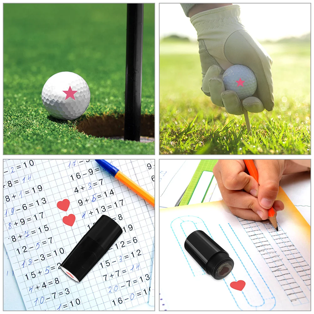 2Pcs Golf Stamps Reusable Portable PP Material Heart Shape Mark Stamper for Golf Accessories Office Seal Tool