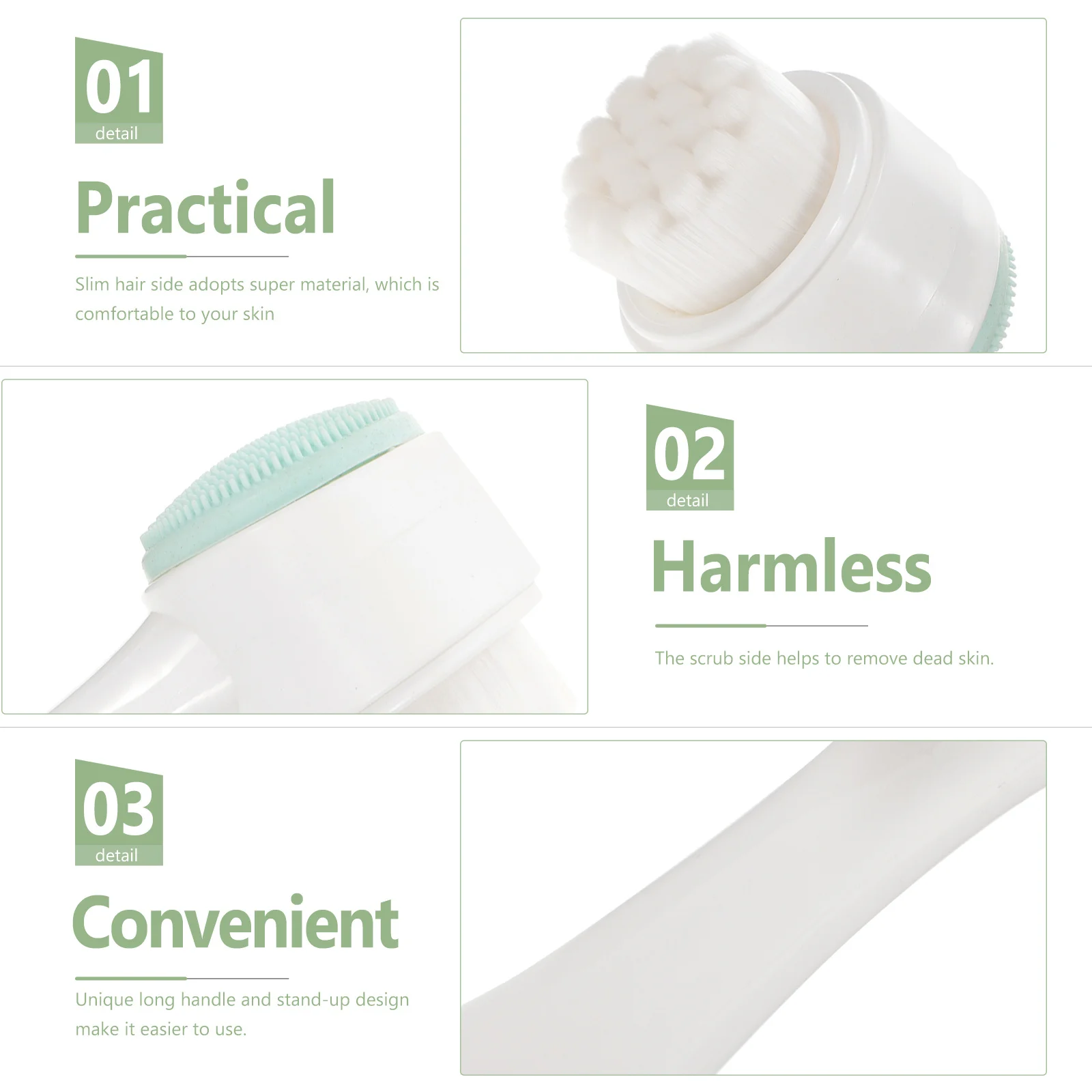 1 stuks dubbelzijdige gezichtsborstel handmatig gezichtsreinigingsapparaat mee-eter poriënreiniging scrub zijkant comfortabele zachte huid