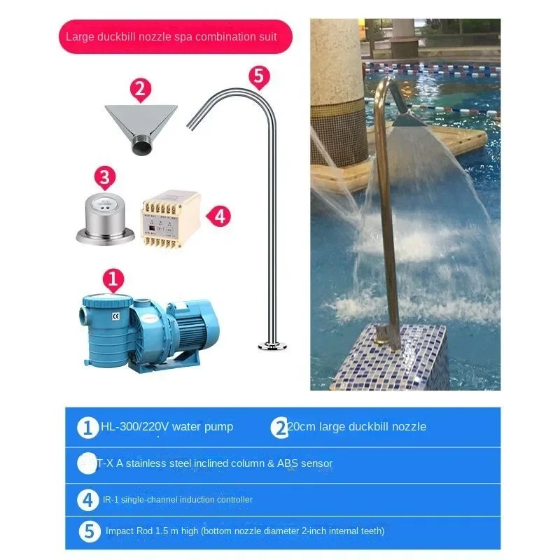 SPA Waterfall Duckbill Impactor Stainless Steel Pool Spa Massage Accessories