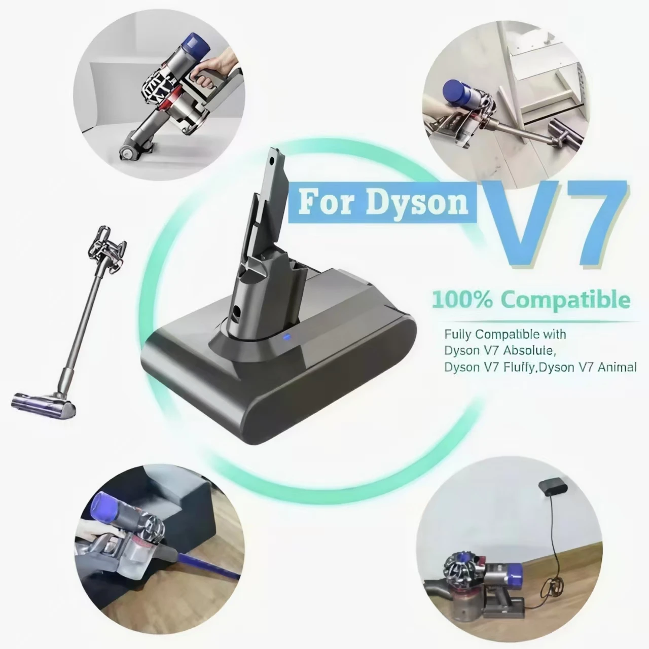 

21.6V Rechargeable Battery for Dyson V6 V7 V8 V10 DC58 SV09 SV10 SV11 SV12 Series Cordless Vacuum Cleaner Replacement Battery