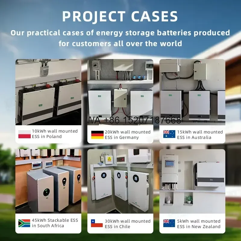 Wmwmnu for 200Ah LiFePO4 Split Stackable IP65 Wall Mounted Home Battery 7kW Pure Sine Wave CAN Communication Solar Energy