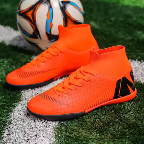 Men's Ultralight High Ankle Soccer Shoes Non-Slip Indoor Football Boots Outdoor Sports Futsal Shoes