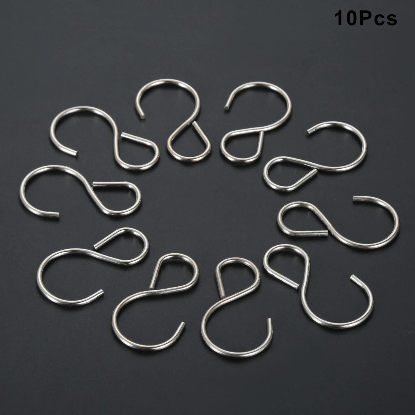 10pcs S Shaped Metal Hooks Multipurpose Hanging Pot Pan Kitchen Storage Hanger Plants Jewelry Closet Clothing Home Organizer