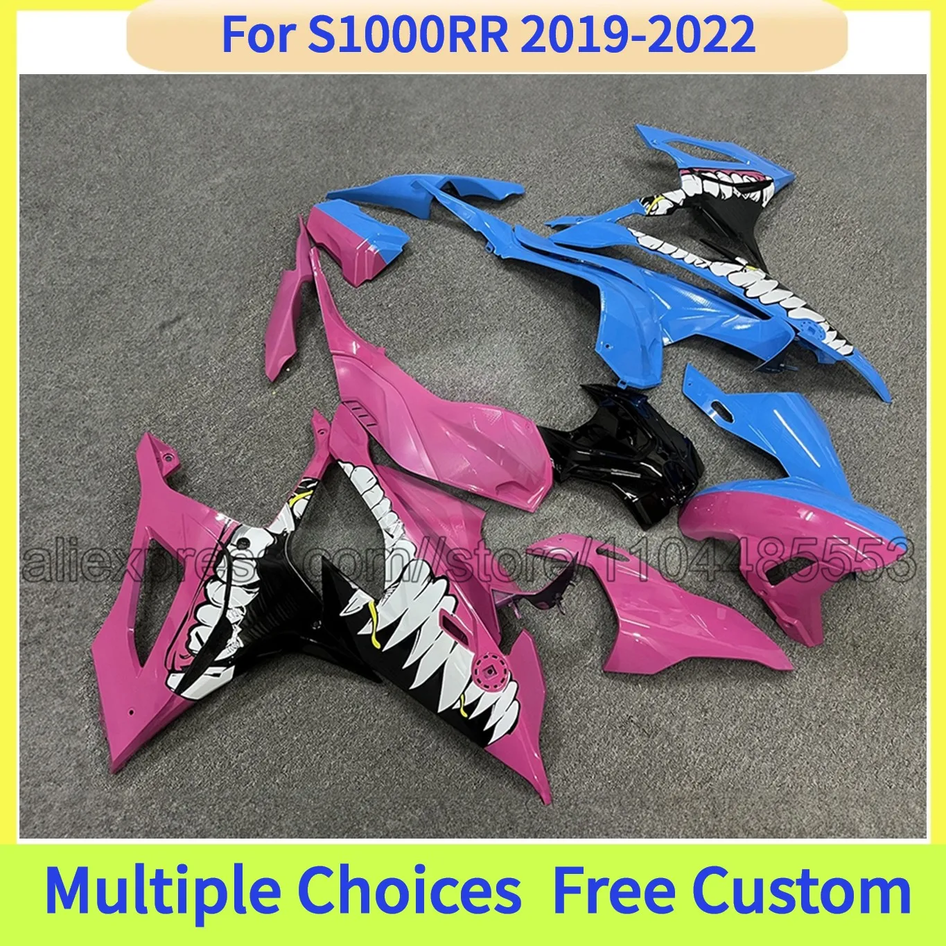 

Shark Painted Fairings For S1000RR 2019 2020 2021 2022 S 1000 RR 19-22 Motorcycle Injection Bodywork Set | Blue Pink