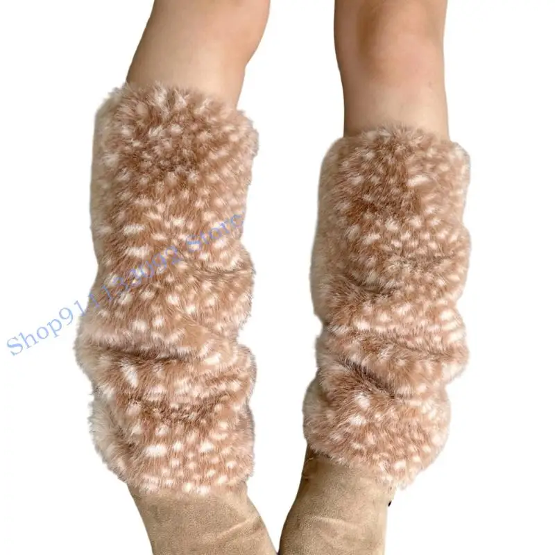 H9ED الدافئة أفخم عيد الميلاد هيرباند وشاح للرقبة غطاء للأذنين يغطي الساق الشتاء في الهواء الطلق والعتاد مع تصميم الرنة عطلة