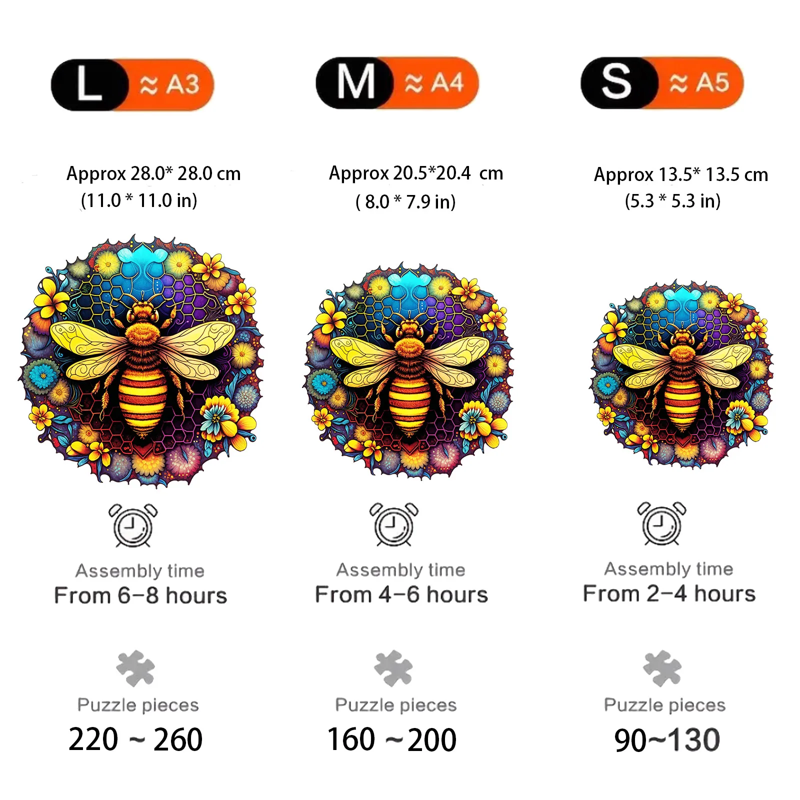 3D Animal Wood Puzzle for - Challenging Irregular Bee Design, Intellectual Toy, Ideal Gift for Friends Family