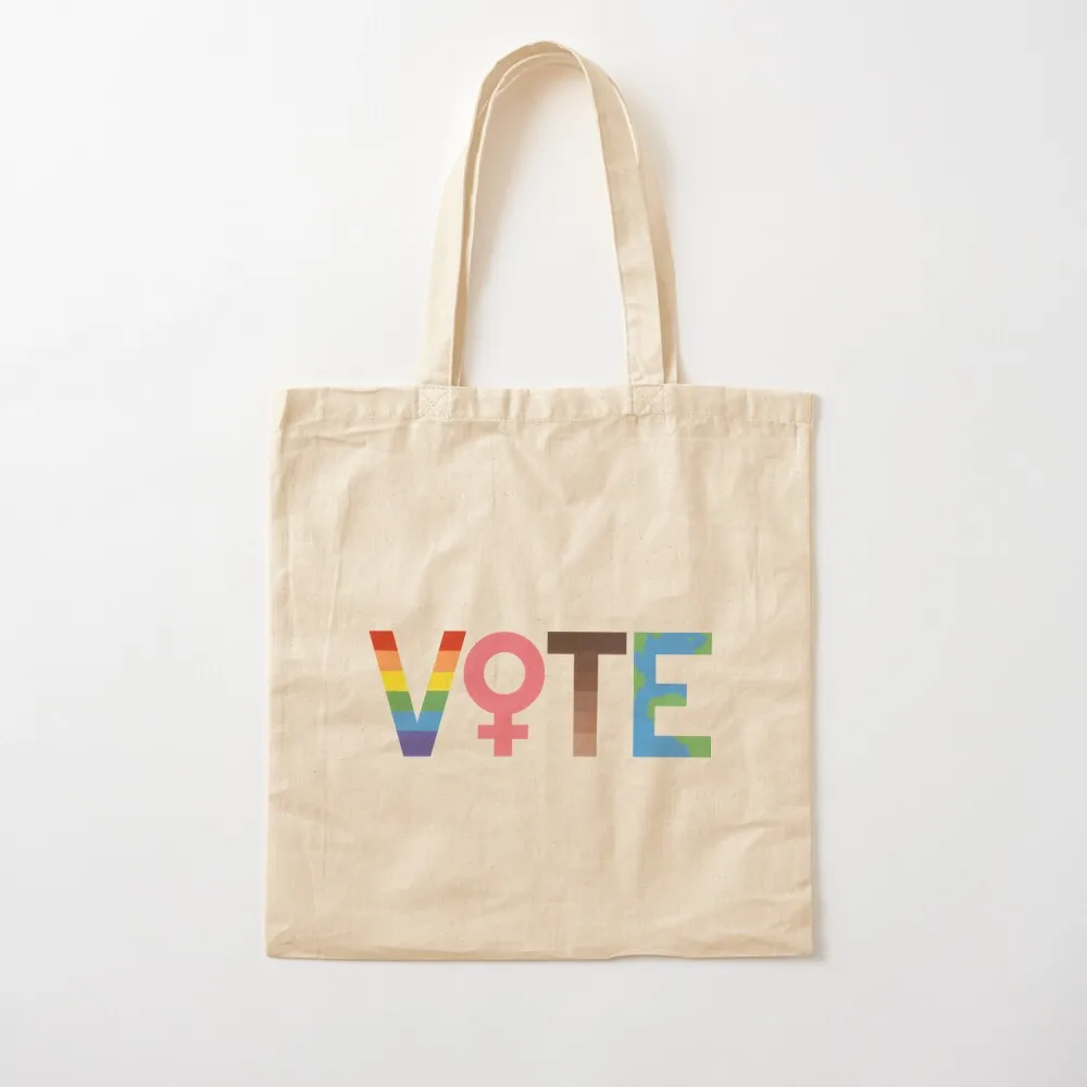 VOTE graphic- LGBTQ+, Feminism, BLM, and Climate Change Tote Bag