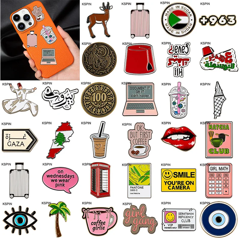 Mobile phone Sticker Badge Metal Pin Broooches Pins