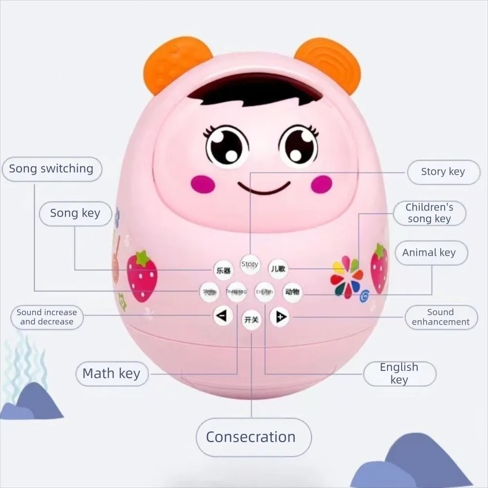 آلة التعليم المبكر كاواي رولي بولي لعبة موسيقية بلاستيكية للأطفال بهلوان زخرفة آلة قصة كرتونية وقت لعب للأطفال الصغار #3