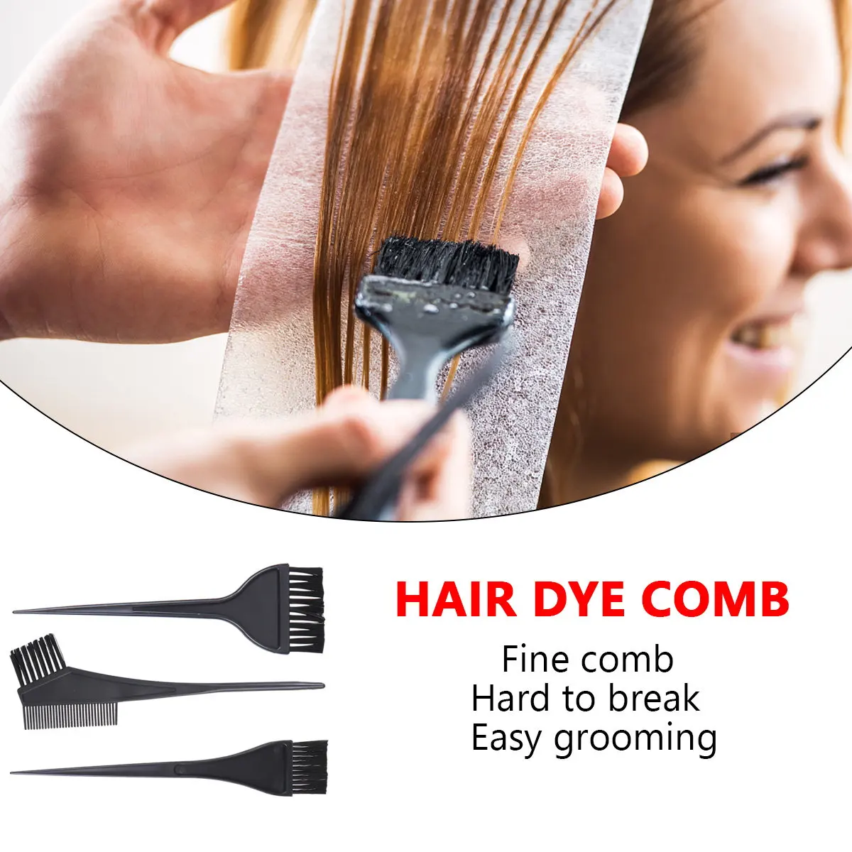 1Set Hair Dye Set Complete Hairdressing Kit for Salon Home Use Includes Dyeing Bowl Brush Combs Caps Gloves Hair Dye Set
